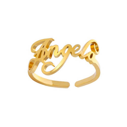 Wholesale word jewelry factory personalized adjustable name ring suppliers customized finger rings bulk manufacturers